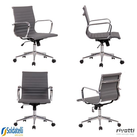 Kit 4 Cadeiras Office Sevilha Pu Baixa Várias Cores - Rivatti