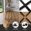 Ver imagem 3 de Mesa de Sala e Jantar Paris Modelo Industrial Moderno Tampo Redondo Canela com Base de Ferro Preto