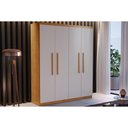 Ver imagem 1 de Guarda Roupa Solteiro 4 Portas e 2 Gavetas Espanha Naturale/Off White - Rufato