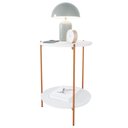 Ver imagem 3 de Mesa de Apoio Lateral Duda Branco com Pés de Ferro Bronze