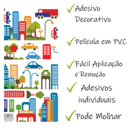 Adesivo Decoração Quarto Infantil de Criança Cidade Feliz - 5