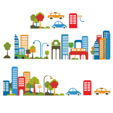 Adesivo Decoração Quarto Infantil de Criança Cidade Feliz