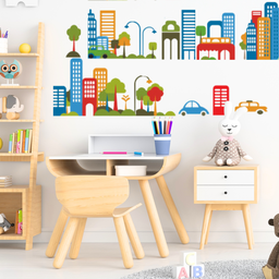 Adesivo Decoração Quarto Infantil de Criança Cidade Feliz - 2