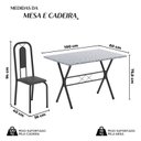 Ver imagem 3 de Conjunto de Mesa Tubular 100x60cm Tampo em Granito Ocre com 4 Cadeiras Lívia Preto