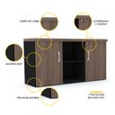 Ver imagem 3 de ARMÁRIO CREDENZA 2 PORTAS PANDIN PE40 - WALNUT CREDPE40