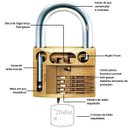 Ver imagem 4 de Dobradiça Fecho Trinco Porta Cadeado 4cm + Cadeado 20mm para Portão Gaveta Armário