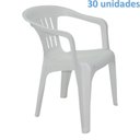 Ver imagem 3 de Kit 30 Cadeiras Plastica Monobloco com Bracos Atalaia Branca Tramontina