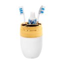 Ver imagem 4 de Kit Acessórios Banheiro Porta Escova Sabonete Algodão Branco Dourado