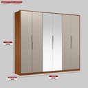 Ver imagem 6 de Guarda Roupa Casal 6 Portas com Espelho e 6 Gavetas Equador Prime Tx Nogueira-nude