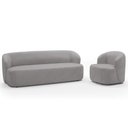 Ver imagem 1 de Sofá 3 Lugares 205cm com Poltrona Giratória Orgânica Heidy F04 Veludo Cinza - Lyam Decor
