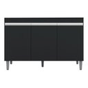 Ver imagem 1 de Balcão Gabinete para Cozinha Manu 120cm 3 Portas:preto