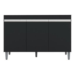 Balcão Gabinete para Cozinha Manu 120cm 3 Portas:preto - 1