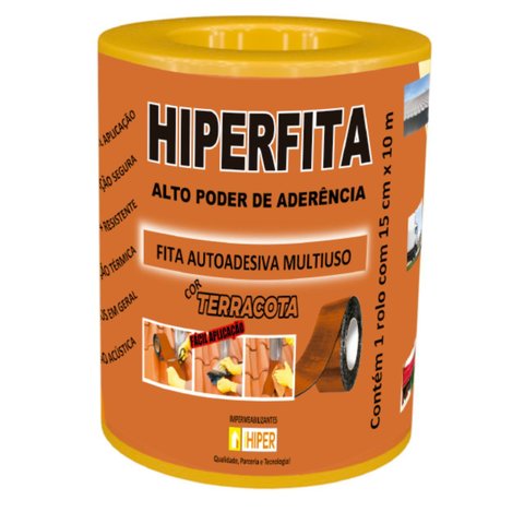 Fita Asfáltica Terracota Autoadesiva 15CMX10MT Hiperfita