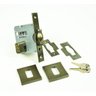 KIT PUXADOR PORTA PIVOTANTE ( GRECO ) AÇO INOX ANTIQUE OURO VELHO + FECHADURA ROLETE PIVOTANTE - 1,5 - 3
