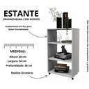 Ver imagem 3 de Estante Organizadora com Rodízios Cor Branca