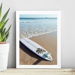 Quadro Coleção Praia Surf - Prancha 24x18cm:madeira Branca - 1 Quadro Coleção Praia Surf - Prancha 24x18cm:madeira Branca - 1
