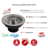 Válvula Pia Americana Cromada Inox Tamanho 3.1/2" Durín - 2
