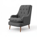 Ver imagem 4 de Poltrona Decorativa para Sala de Estar Lille Suede - Élpis Móveis - Cinza Escuro