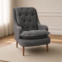 Ver imagem 1 de Poltrona Decorativa para Sala de Estar Lille Suede - Élpis Móveis - Cinza Escuro