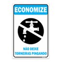 Ver imagem 1 de Placa Economize Não Deixe Torneiras Pingando 30x40cm