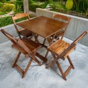 Ver imagem 5 de Conjunto Mesa Dobrável 70x70 Mdf com 4 Cadeiras Imbuia