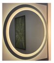 Ver imagem 2 de Espelho Multiuso Lapidado Pendurador Jateado Led Amarelo 40cm Redondo
