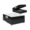 Ver imagem 1 de Cama Box Baú Viuvo + Colchão Smart Espuma D33 (128x188x61) Preto