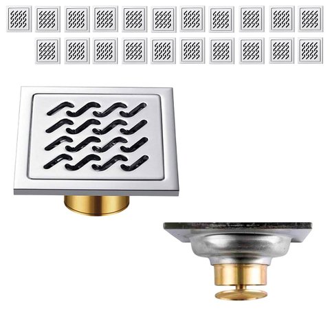 Ralo 10x10 Inox Kit 21 Uni Anti Odor Banheiro Anti Inseto Jardim Higienico Lavabo Casa Varanda Quint