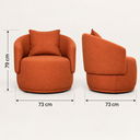 Ver imagem 7 de Poltrona Orgânica para Sala Quarto Recepção Linho Terracota Liz Confortável Elegante Anatomica Premi