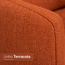 Ver imagem 2 de Poltrona Orgânica para Sala Quarto Recepção Linho Terracota Liz Confortável Elegante Anatomica Premi