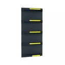 Ver imagem 1 de Kit 5 Bandejas para Gondola Canto 202 Fit 40/60 Preto Pe Amarelo