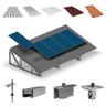 Kit Estrutura Suporte Fixador 6,60m para 5 Placas Solar Alumínio Inox Telha Fibro Ondulada Viga Metá - 1