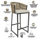 Ver imagem 4 de Kit 04 Banqueta Para Área Gourmet Cozinha Varanda Corda Náutica Sunset D04 Bege - Lyam Decor