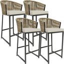 Ver imagem 1 de Kit 04 Banqueta Para Área Gourmet Cozinha Varanda Corda Náutica Sunset D04 Bege - Lyam Decor