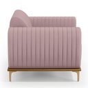 Ver imagem 7 de Kit 02 Poltronas Decorativas Base De Madeira e Pés D'Ouro Molino D02 Veludo Rosê C-305 - Lyam