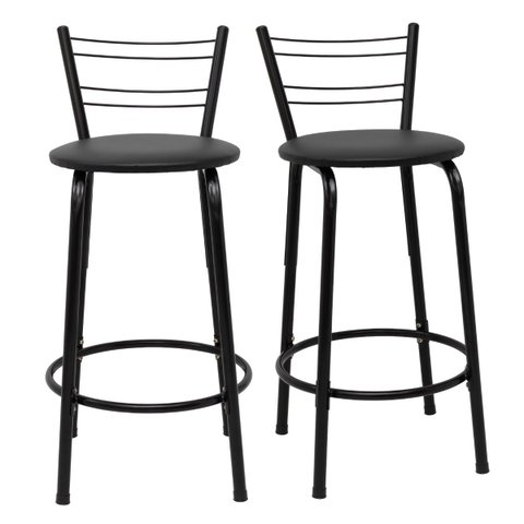 Kit 2 Banquetas para Bancada Flórida Preta 60cm Cozinha Gourmet Balcão Ilha Piscina Área de Lazer