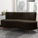Ver imagem 1 de Sofá Living 2 Lugares 135cm Aang Pés Palito Veludo Marrom G33 - Gran Belo