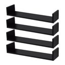 Ver imagem 2 de Kit 3 Prateleiras Nichos em U 70x20 MDF Preto com Suporte Flutuante Invisível