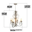 Ver imagem 2 de Lustre Rústico em Ferro Estilo Vintage para Iluminação de Sala de Estar - Branco