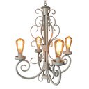 Ver imagem 3 de Lustre Rústico em Ferro Estilo Vintage para Iluminação de Sala de Estar - Branco