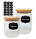 Ver imagem 1 de KIT POTE MANTIMENTOS TAMPA BAMBU 550ML + 750ML BOROSILICATO ZAHAV 51727