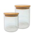 Ver imagem 2 de KIT POTE MANTIMENTOS TAMPA BAMBU 550ML + 750ML BOROSILICATO ZAHAV 51727