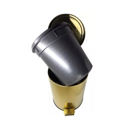 Kit 2 Lixeiras Dourada Aço Inox para Banheiro com Pedal 5l +12l - 2