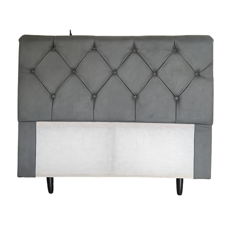 Cabeceira Essenza Casal 140cm Suede Cinza – Élpis Móveis