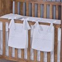 Ver imagem 2 de Porta Fralda Organizador Quarto de Bebê Menino Menina 2 Peças com Laço:branco