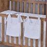 Porta Fralda Organizador Quarto de Bebê Menino Menina 2 Peças com Laço:branco - 2