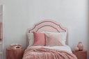 Ver imagem 1 de Cabeceira Solteiro Provençal Dupla 90x60 Courino Rosa - Fumê