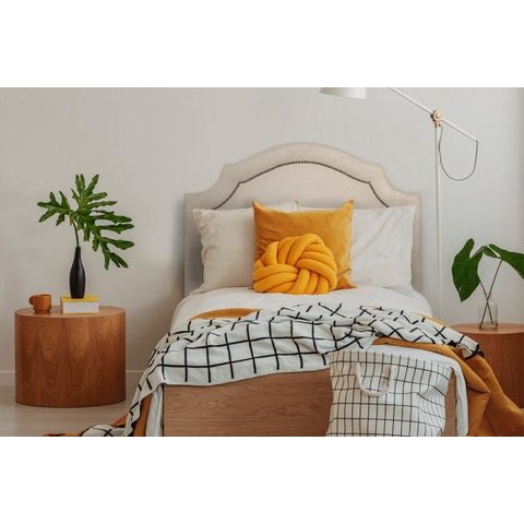 Cabeceira Solteiro Provençal 90x60cm Suede Off White - Prata