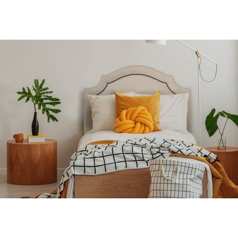 Cabeceira Solteiro Provençal 90x60cm Suede Off White - Fumê