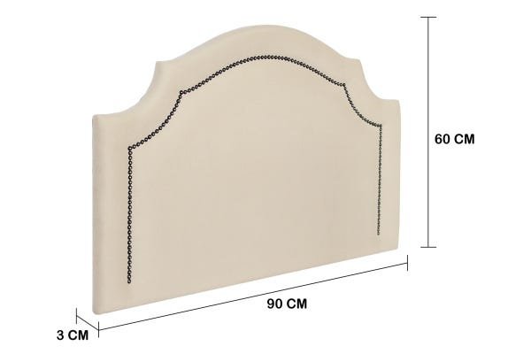 Cabeceira Solteiro Provençal 90x60cm Suede Off White - Fumê - 2